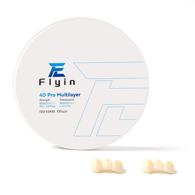 Laboratorium 8 lagen 4D Pro Multilayer Zirconia Block 100% Sinocera natuurlijke overgangen